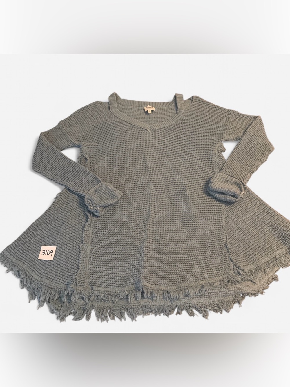 Women’s Fringed V-Neck Knit Sweater